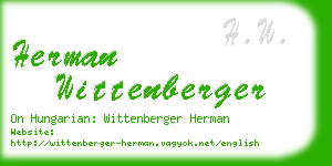 herman wittenberger business card